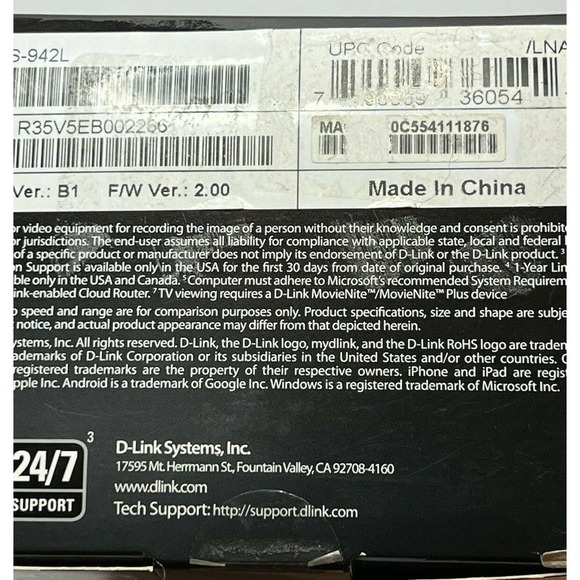 D-Link Record & Playback Wi-Fi Camera with Remote Viewing (DCS-942L) - Picture 12 of 12